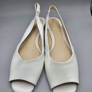 Easy Spirit White Slingback Flats
